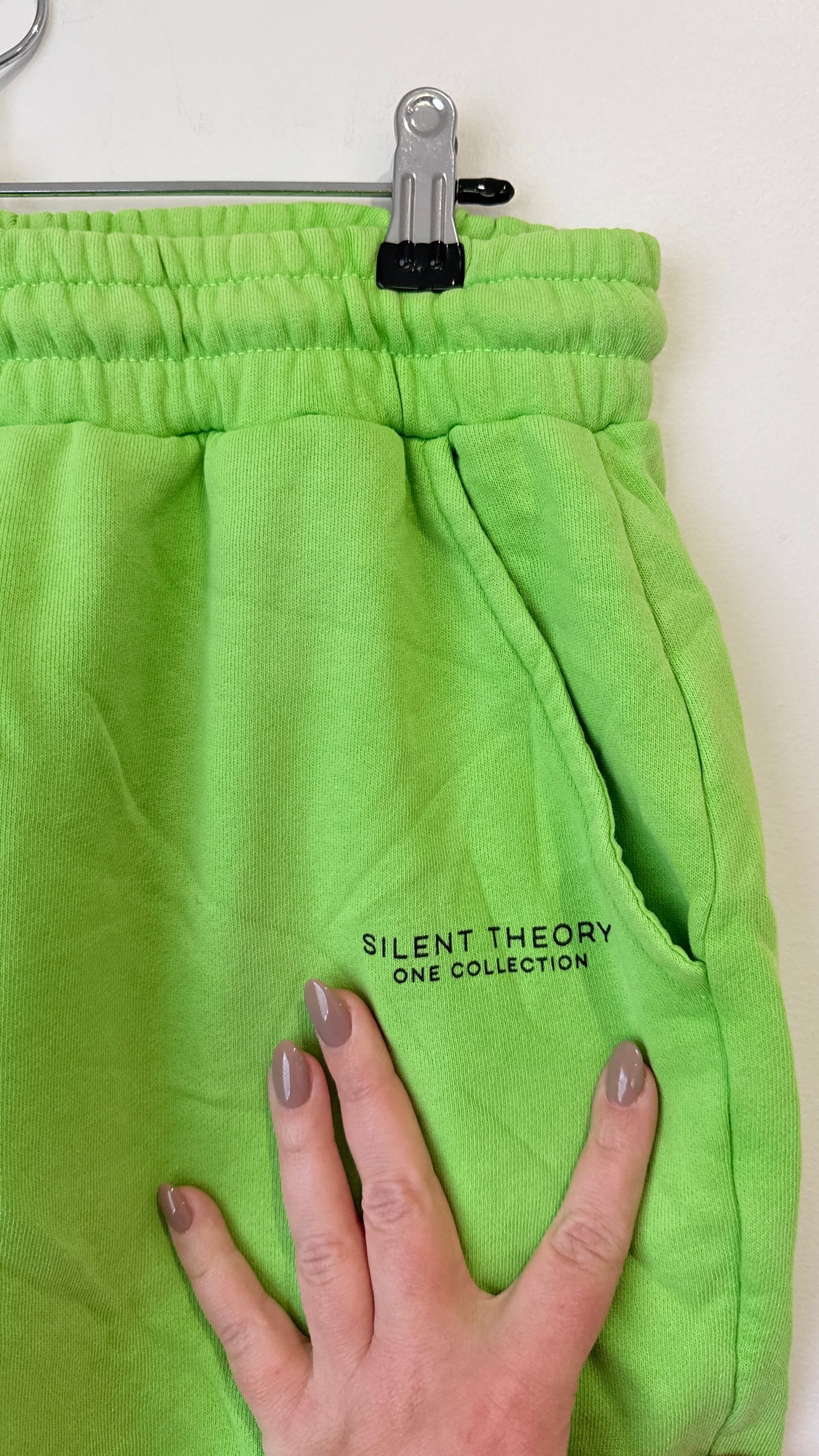 Silent Theory Lime Green Sweat Shorts - Size L