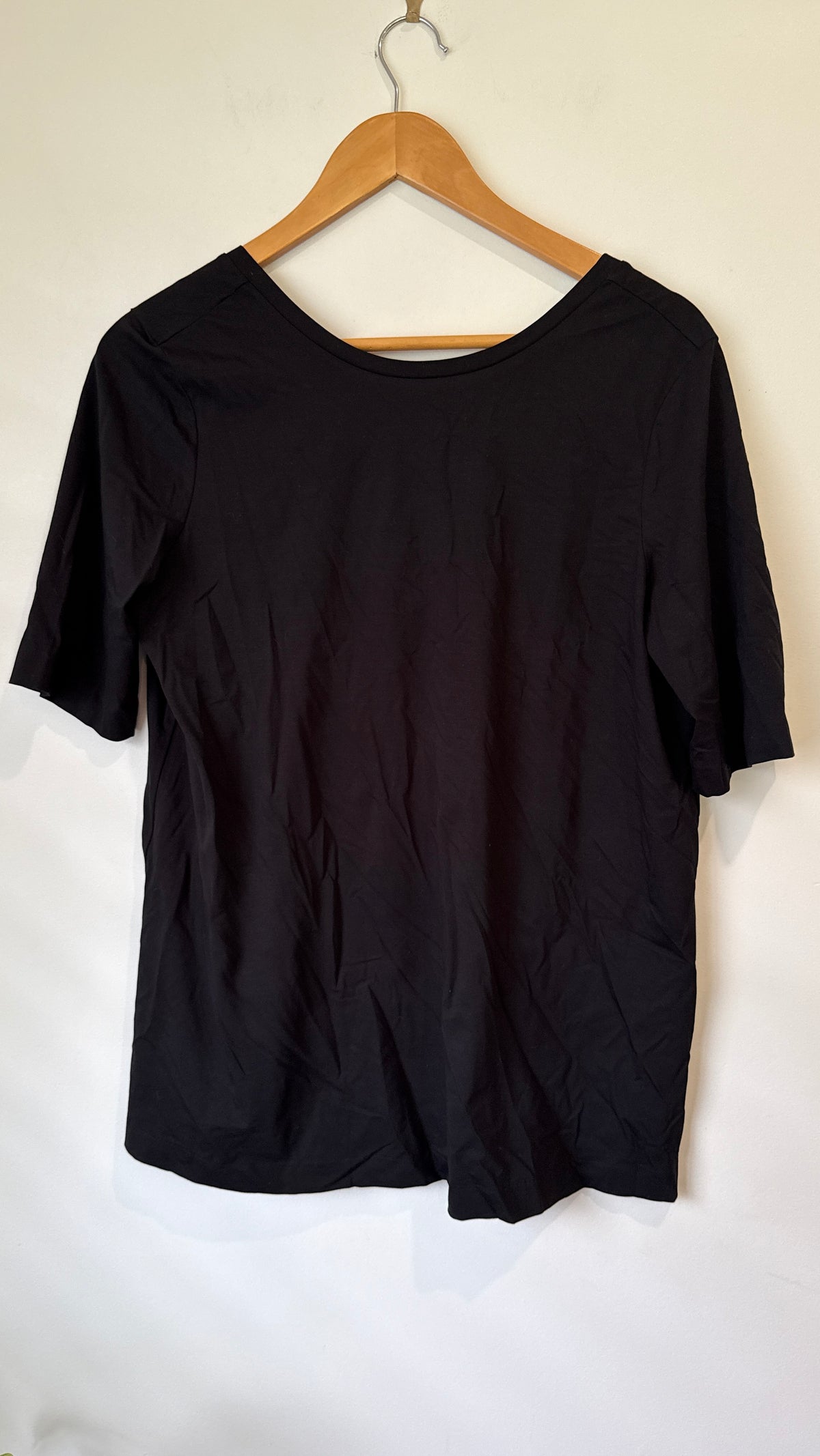COS Black Scoop Neck Short Sleeve Top - Size M