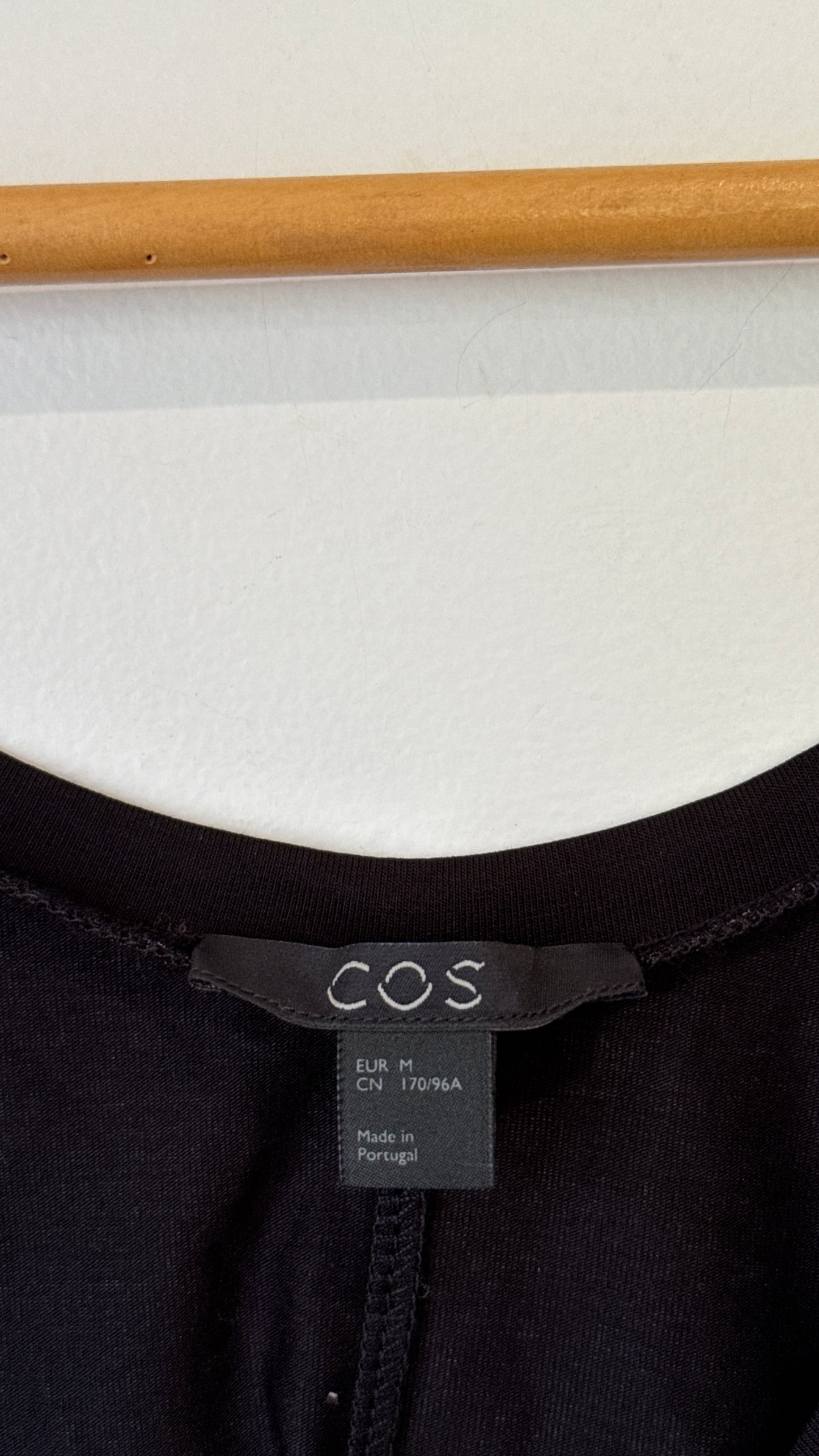 COS Black Scoop Neck Short Sleeve Top - Size M