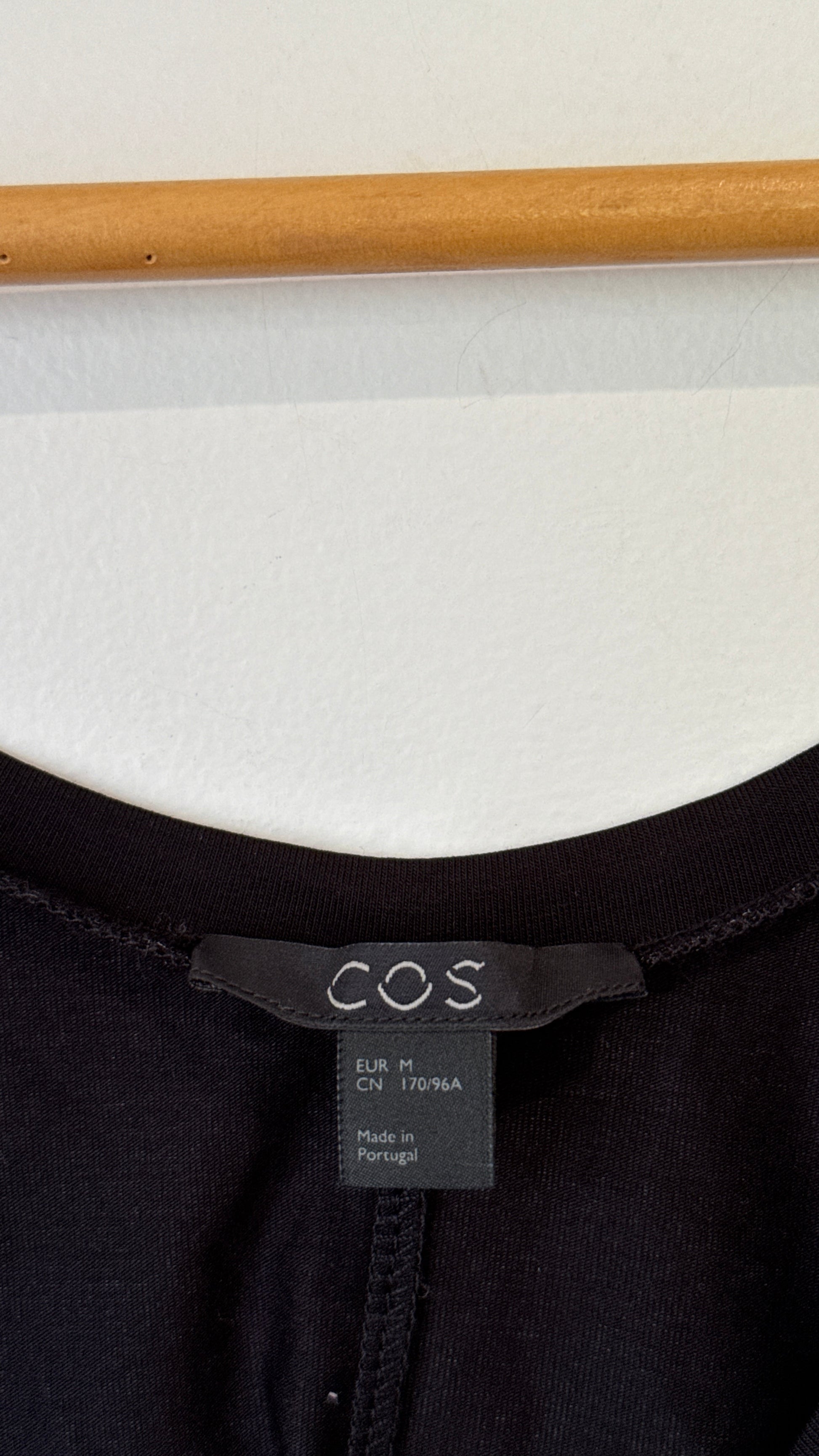 COS Black Scoop Neck Short Sleeve Top - Size M
