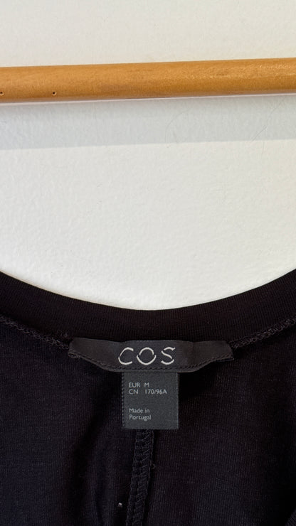 COS Black Scoop Neck Short Sleeve Top - Size M