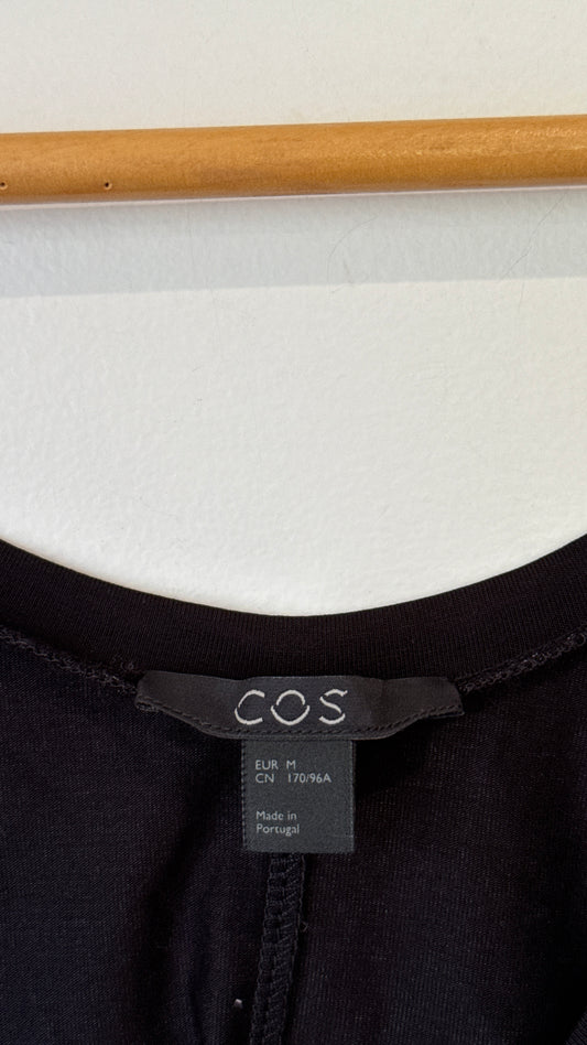 COS Black Scoop Neck Short Sleeve Top - Size M