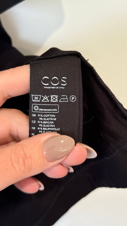 COS Black Scoop Neck Short Sleeve Top - Size M