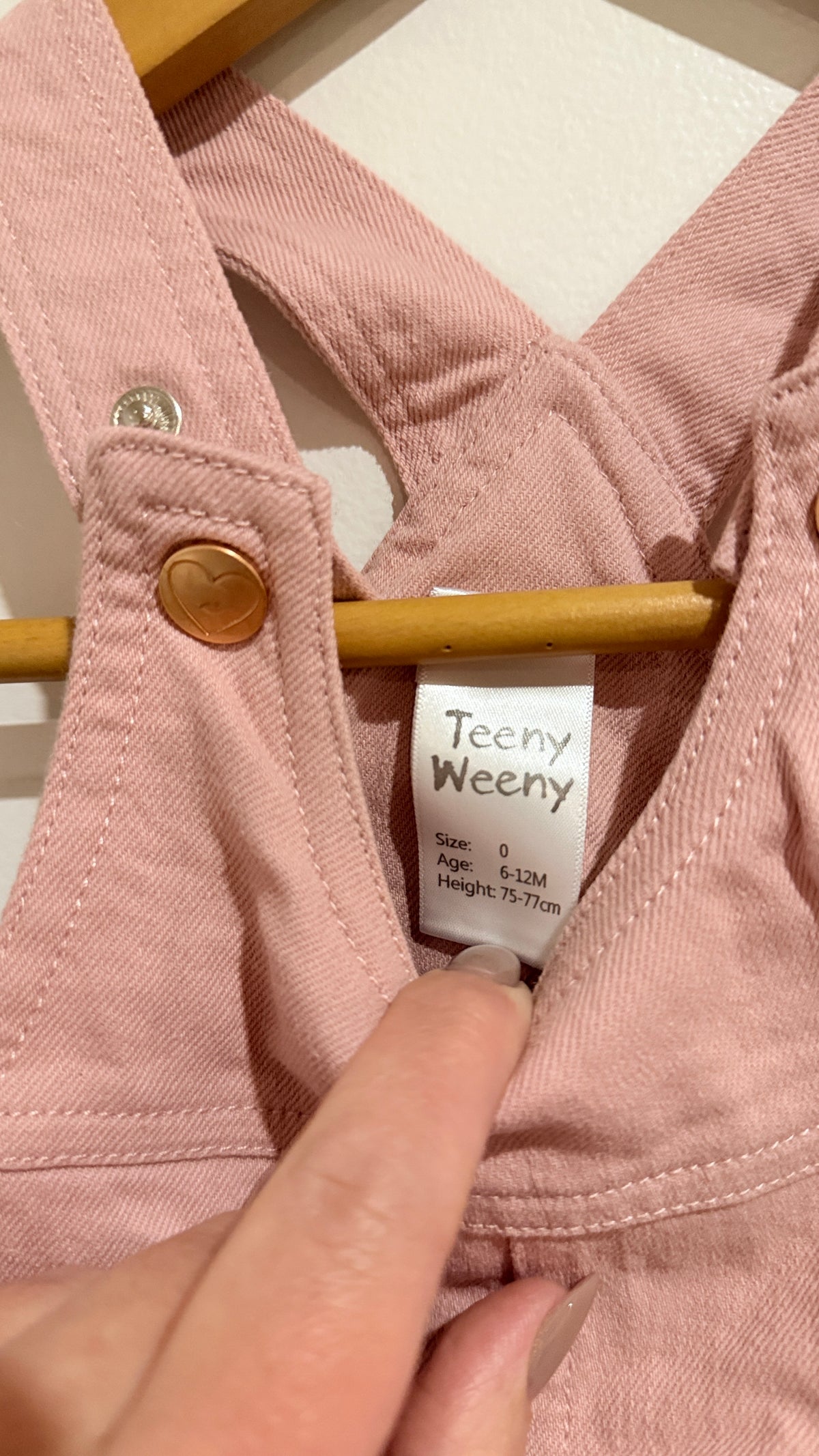 Teeny Weeny Pink Corduroy Pinafore Dress - Size 0 (6-12 Months)