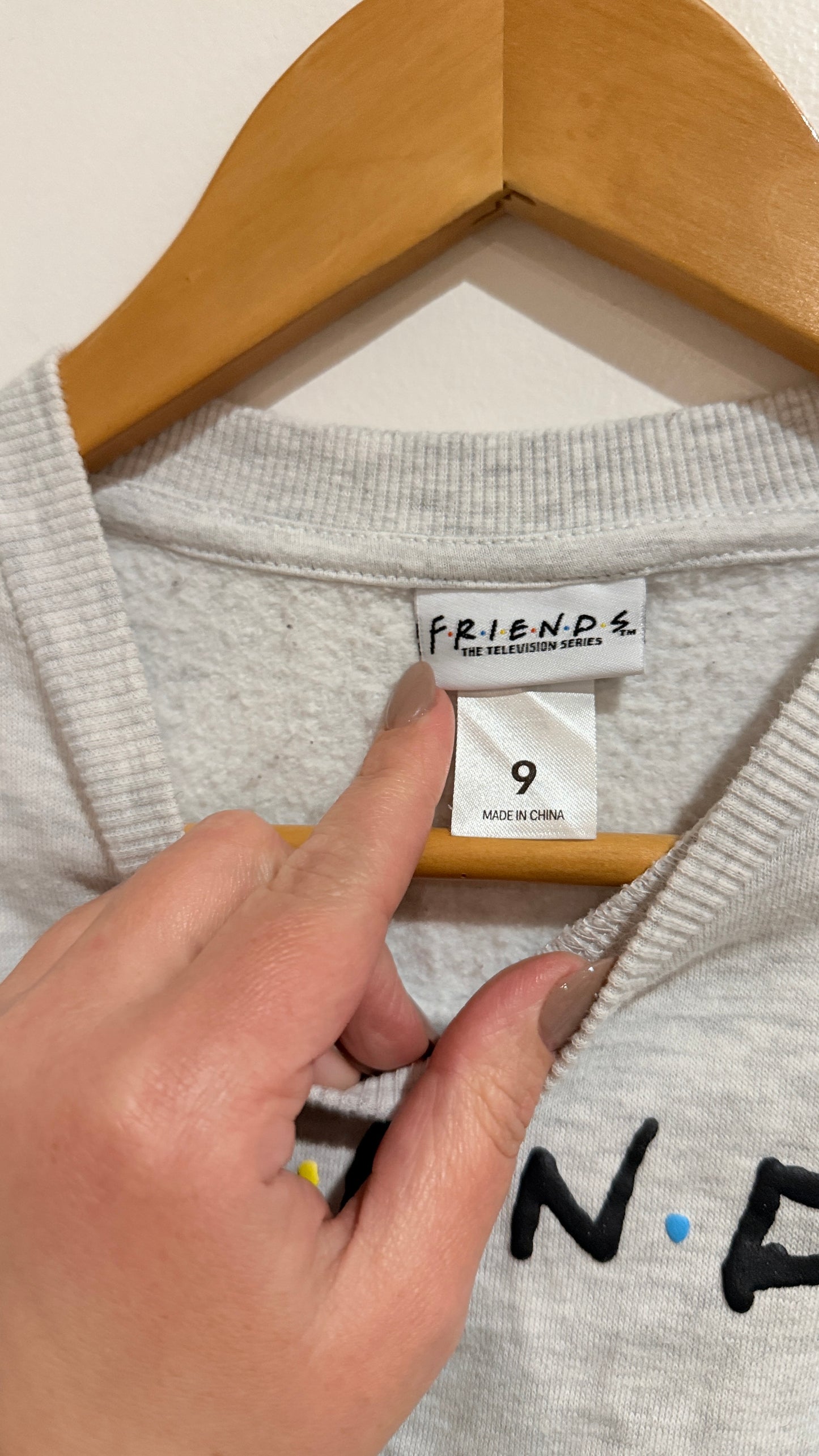 Friends Grey Marle Sweatshirt - Size 9 kids