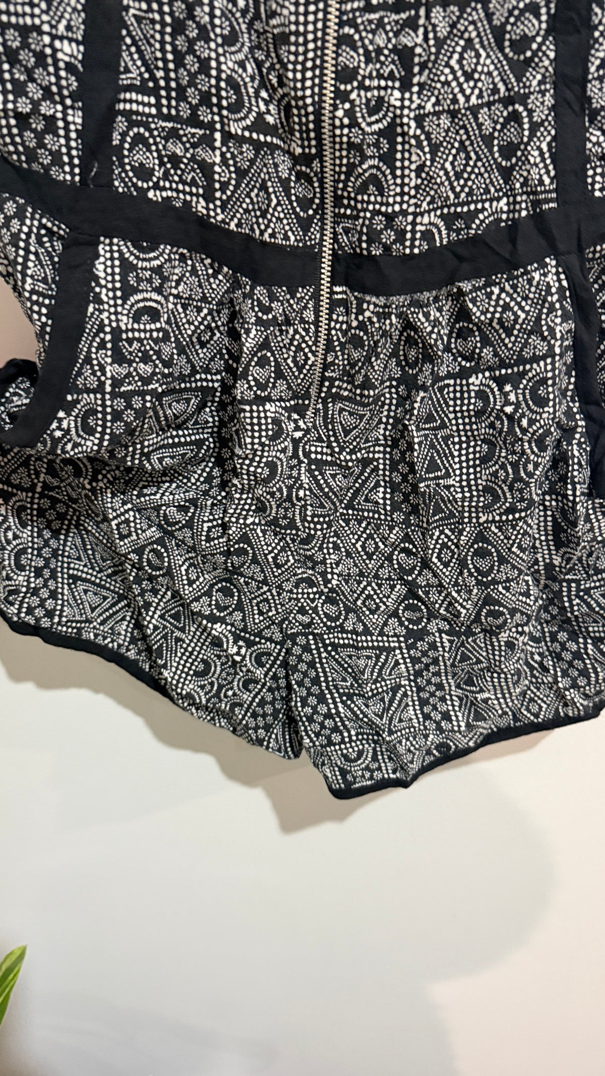 New Wave Black & White Print Playsuit - Size 13-14 Years