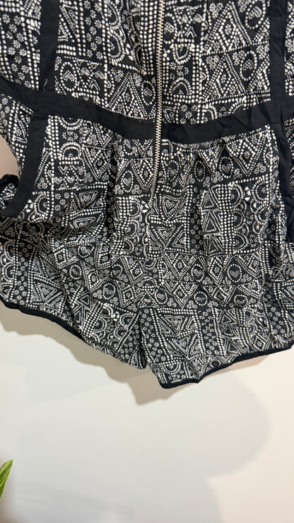 New Wave Black & White Print Playsuit - Size 13-14 Years