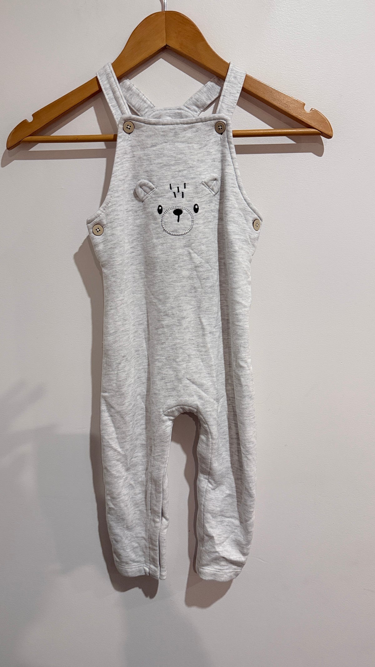 Anko Baby Grey Bear Dungarees - Size 2