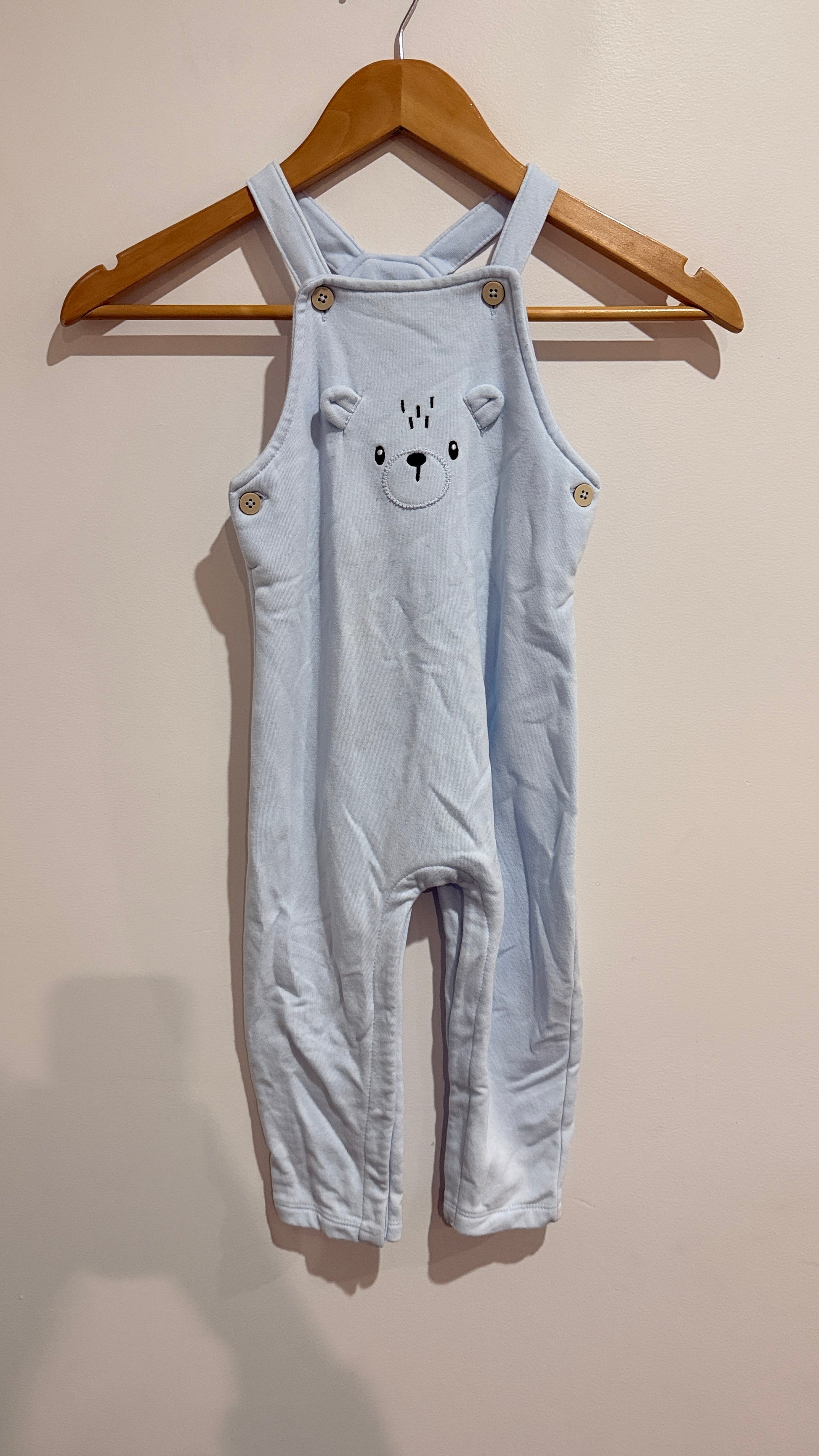 Anko Baby Blue Bear Dungarees - Size 2
