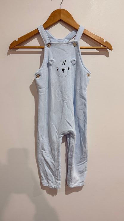 Anko Baby Blue Bear Dungarees - Size 2