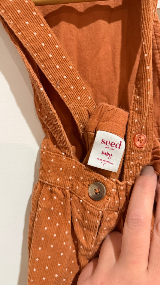 Seed Heritage Baby Rust Pinafore Romper - Size 1 (12-18 Months)