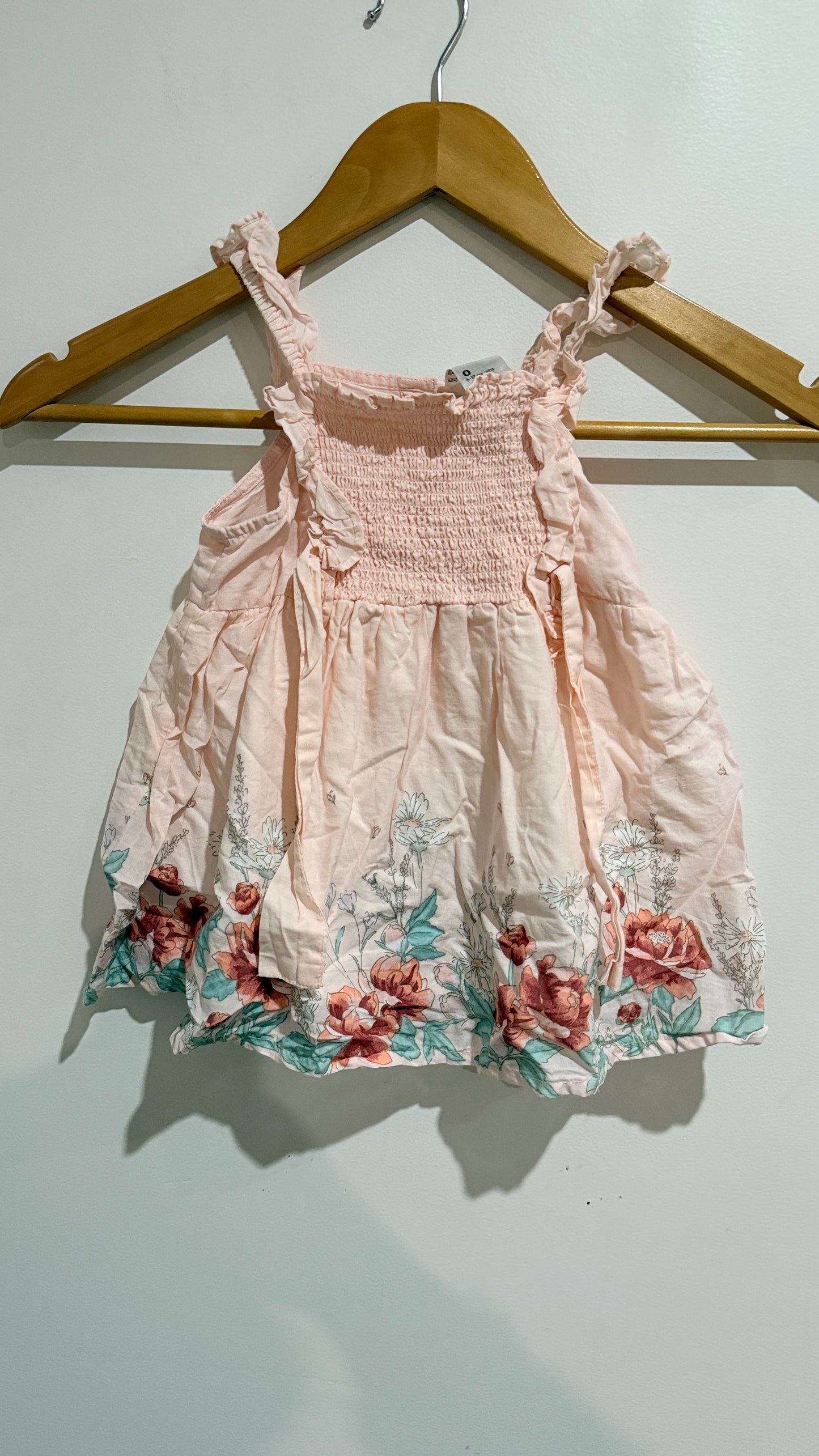 Anko Baby Peach Floral Dress - Size 0