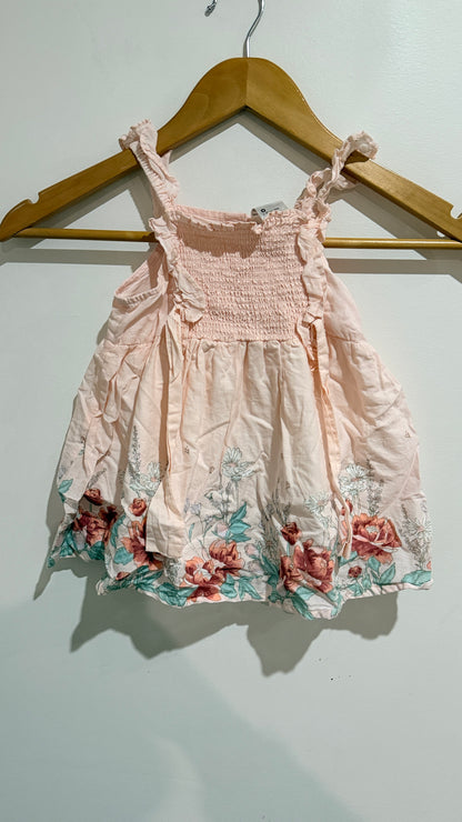 Anko Baby Peach Floral Dress - Size 0
