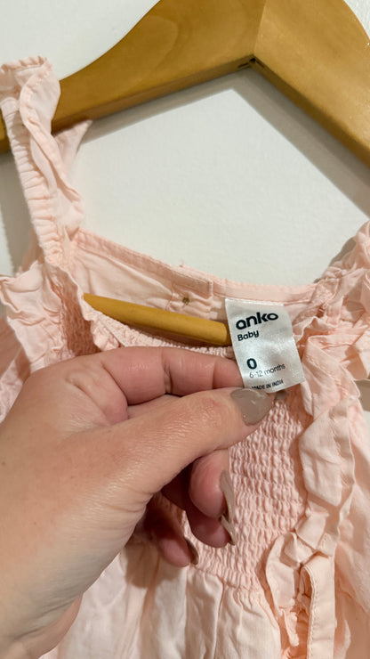 Anko Baby Peach Floral Dress - Size 0