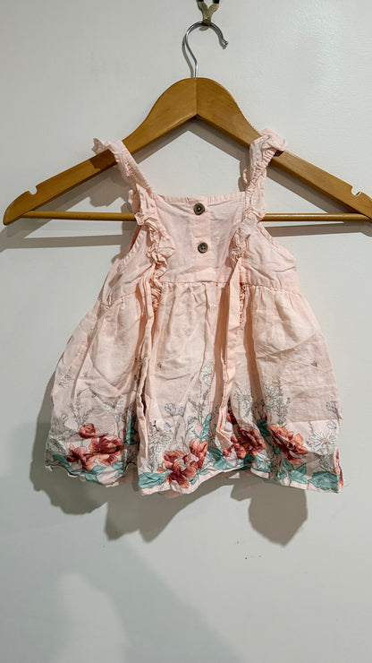 Anko Baby Peach Floral Dress - Size 0