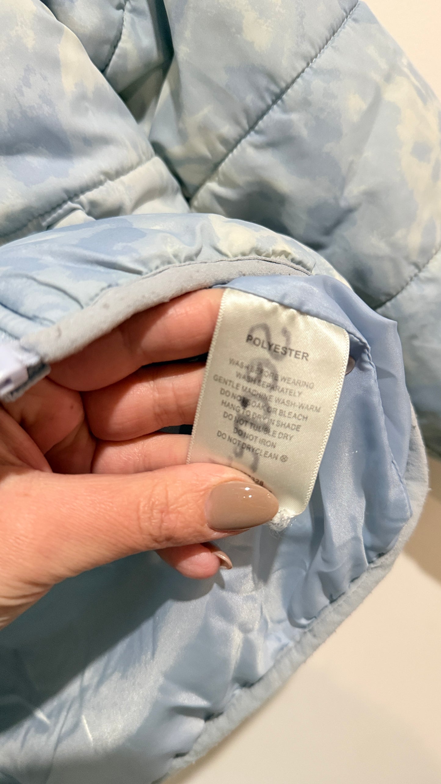 Young Original Blue Tie Dye Puffer Jacket - Size 12