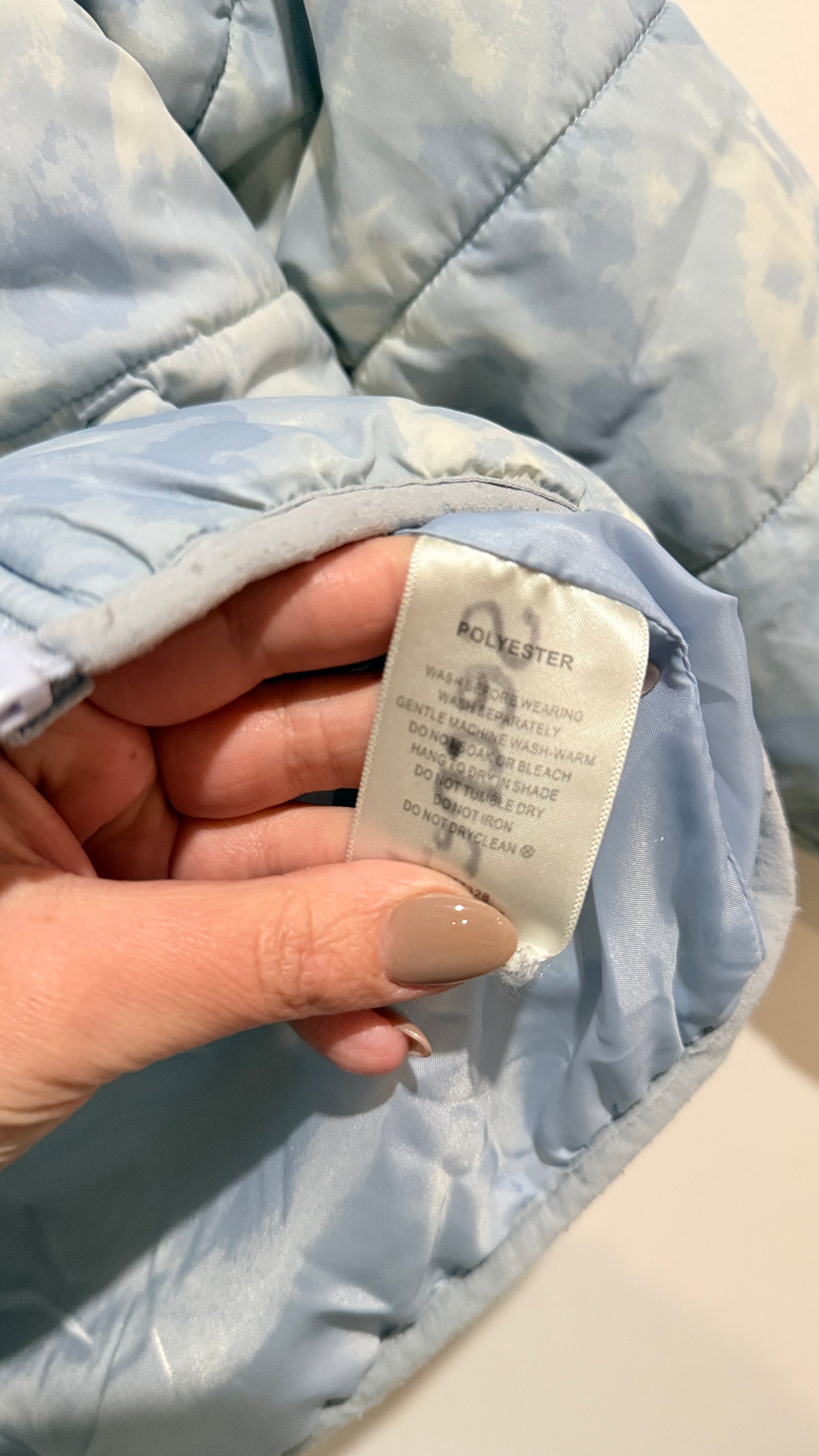 Young Original Blue Tie Dye Puffer Jacket - Size 12