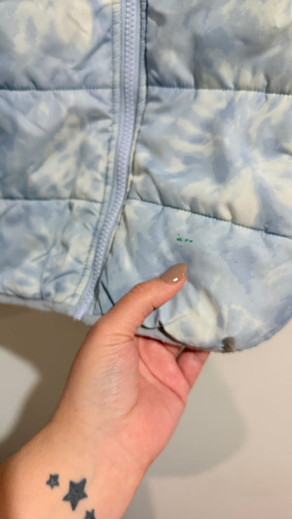 Young Original Blue Tie Dye Puffer Jacket - Size 12