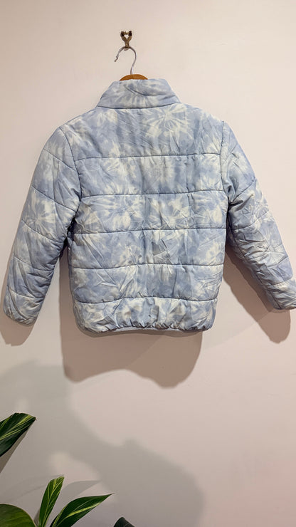 Young Original Blue Tie Dye Puffer Jacket - Size 12