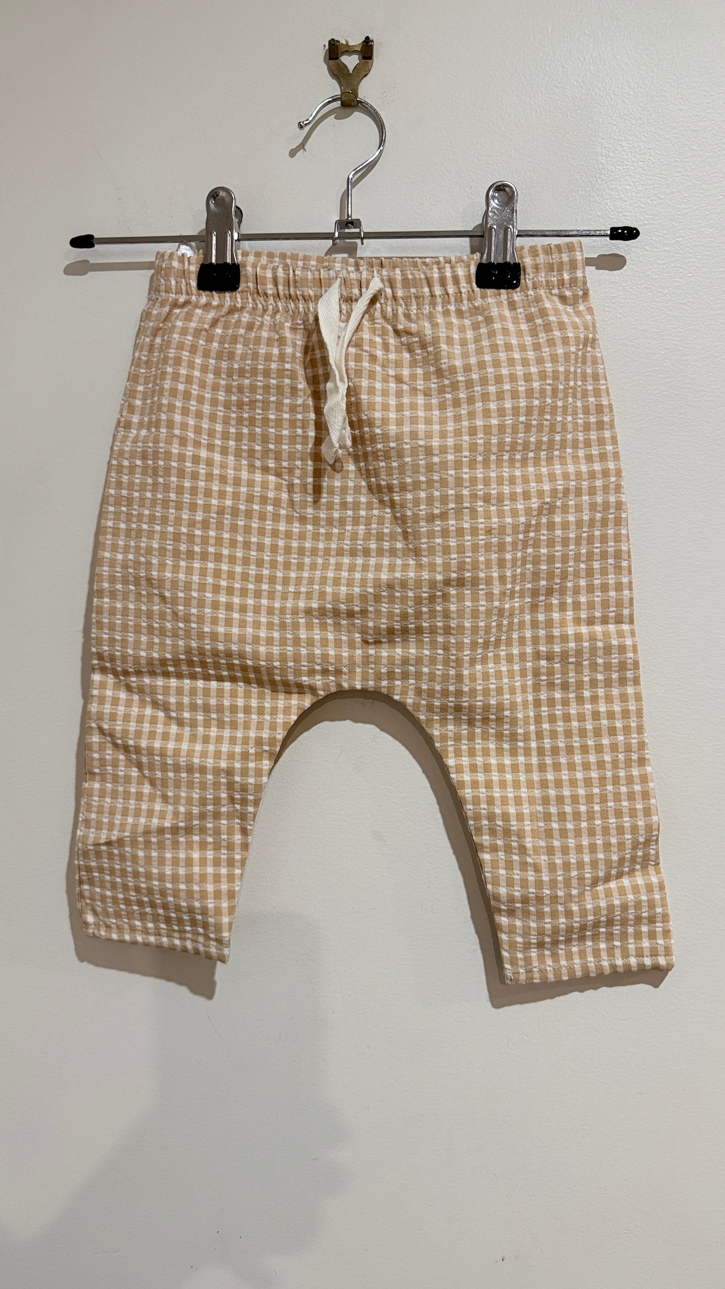 Baby Baby Beige Gingham Pants - Size 0 (6-12 Months)