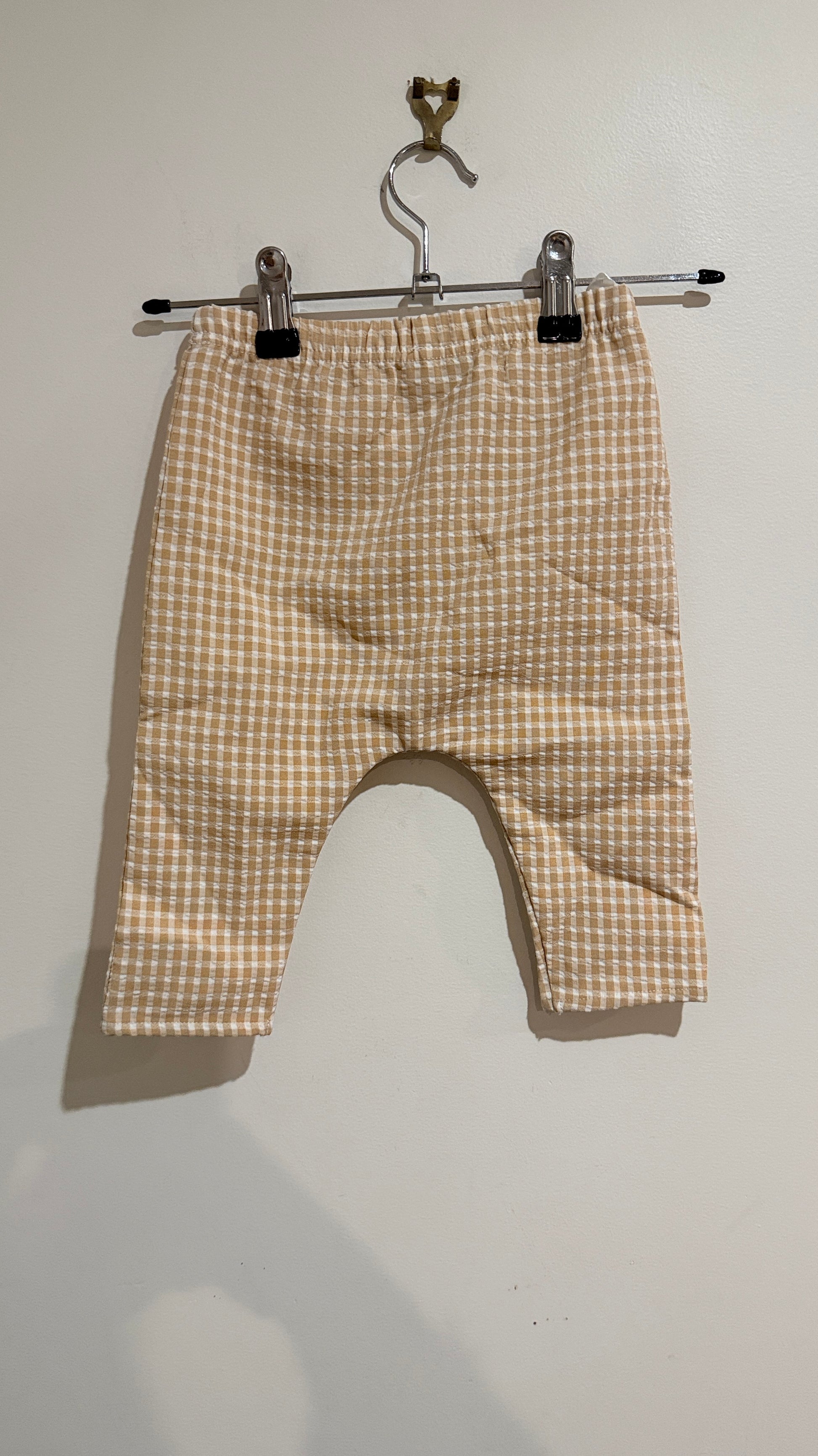 Baby Baby Beige Gingham Pants - Size 0 (6-12 Months)