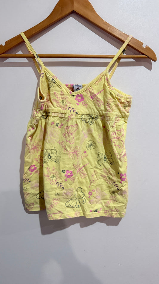 JK Kidsgear Yellow Butterfly Print Cami Top - Size 10 Years
