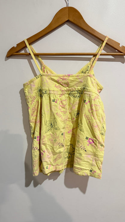 JK Kidsgear Yellow Butterfly Print Cami Top - Size 10 Years