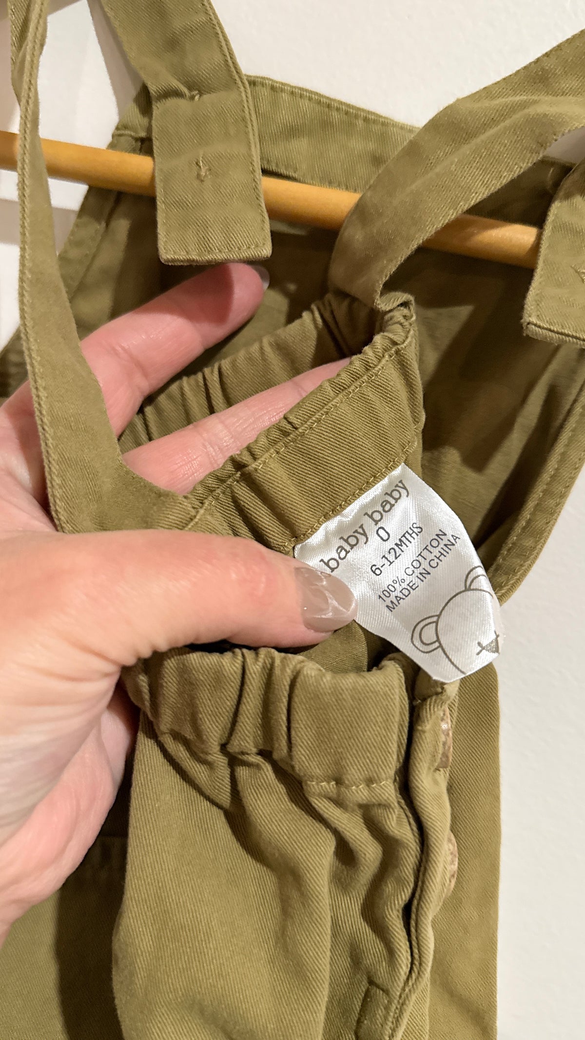 Baby Baby Khaki Corduroy Overalls - Size 0 (6-12 Months)
