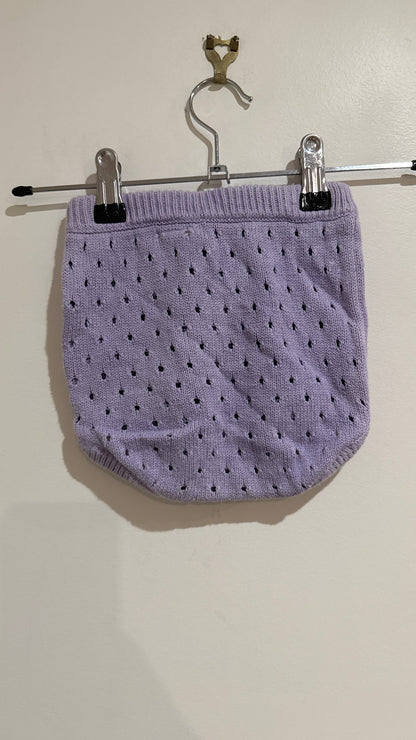 Little Bundle Lilac Pointelle Knit Bloomers - Size 0 (6-12 Months)