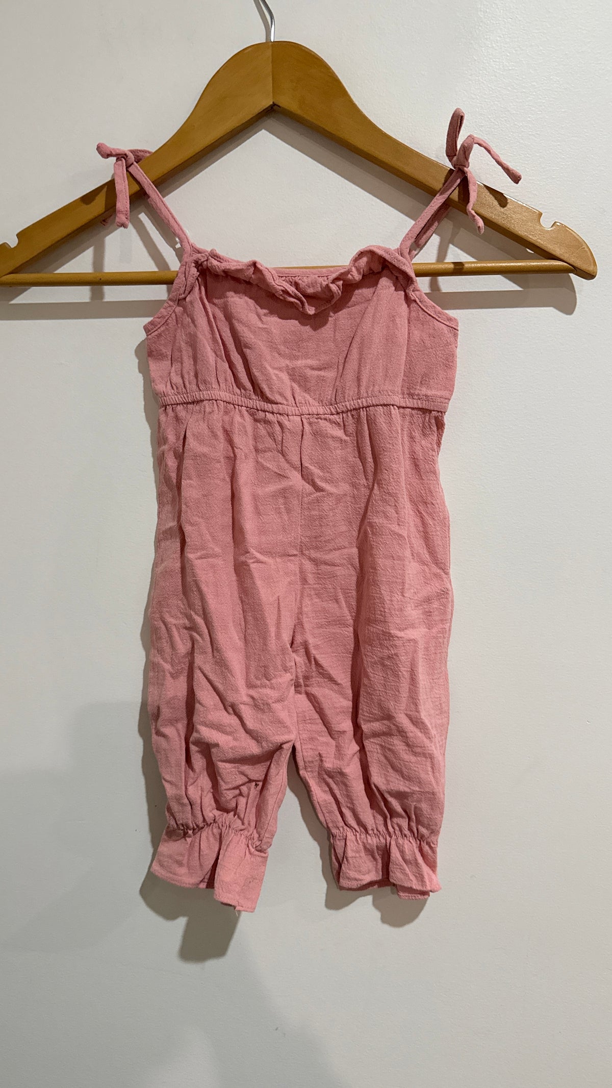 PatPat Dusty Pink Strappy Romper - Size 6-9 Months