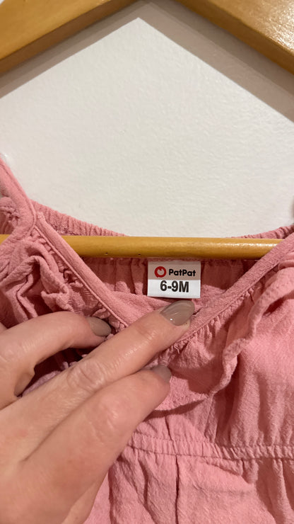 PatPat Dusty Pink Strappy Romper - Size 6-9 Months