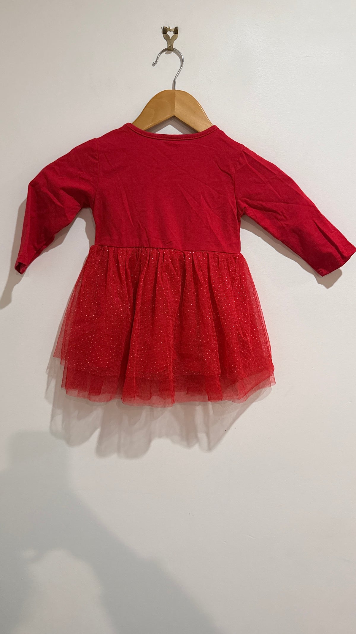 PatPat Red Reindeer Tulle Dress - Size 9-12 Months
