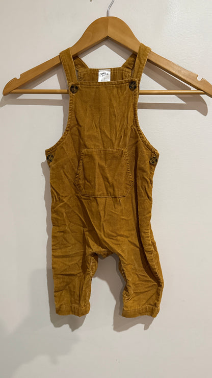 Baby Berry Mustard Corduroy Overalls - Size 0 (6-12 Months)