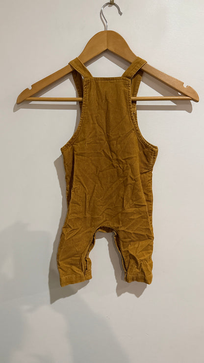 Baby Berry Mustard Corduroy Overalls - Size 0 (6-12 Months)