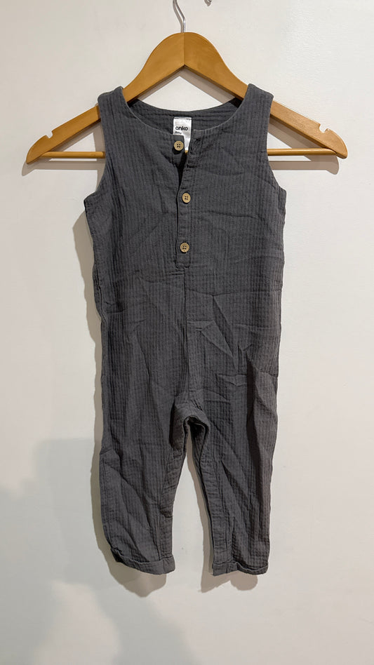 Anko Baby Charcoal Muslin Romper - Size 2