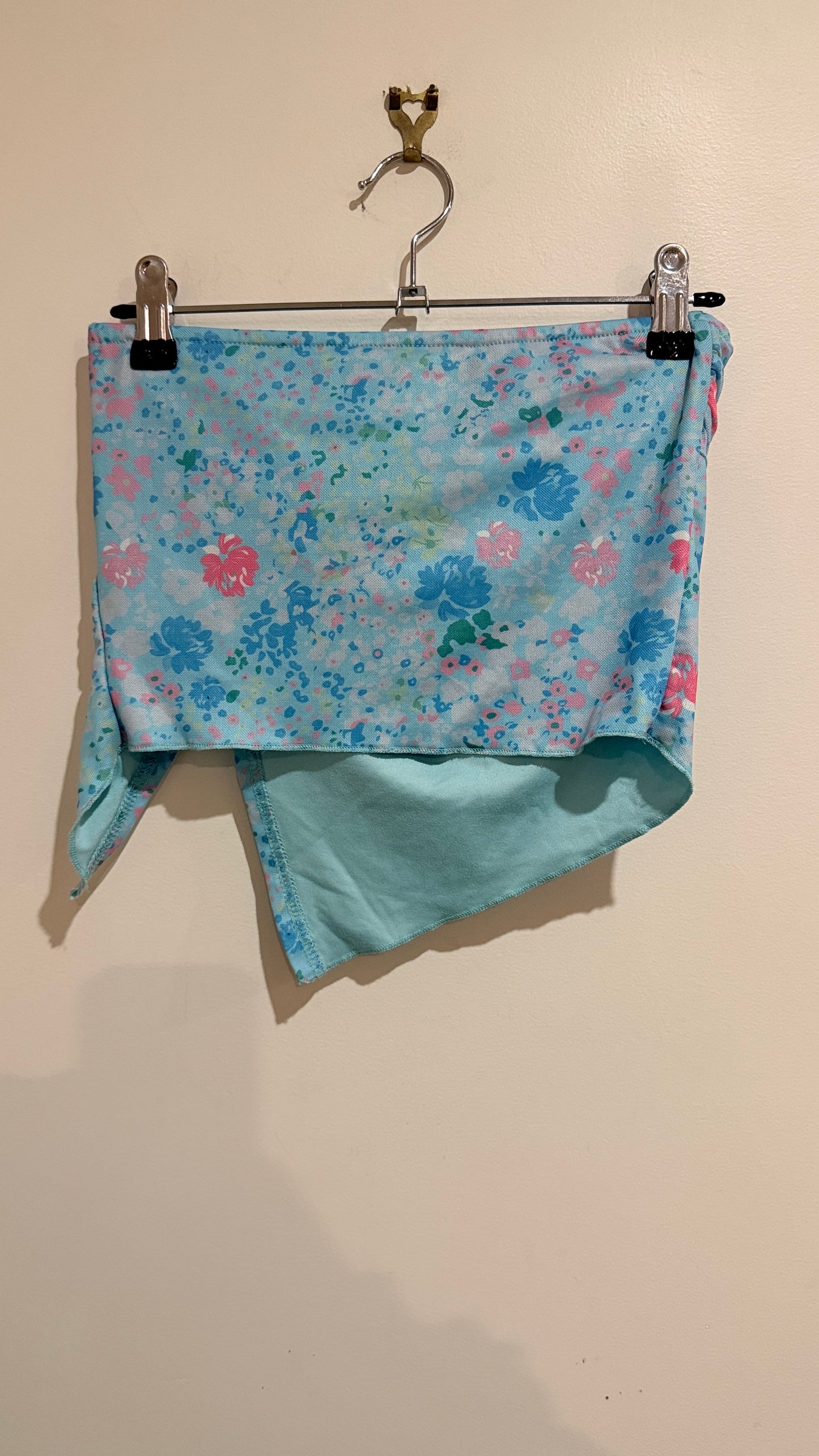 Shein Blue Floral Bandeau Top - Size XS