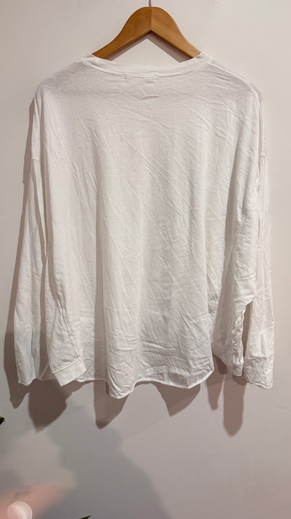 Steady Seller One Size White Oversized Long Sleeve Top