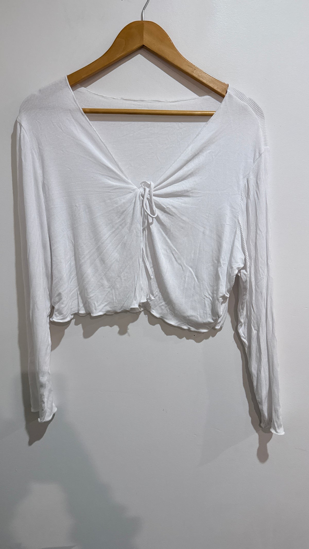 SHEIN Curve Size 2XL Tie Front Crop Top