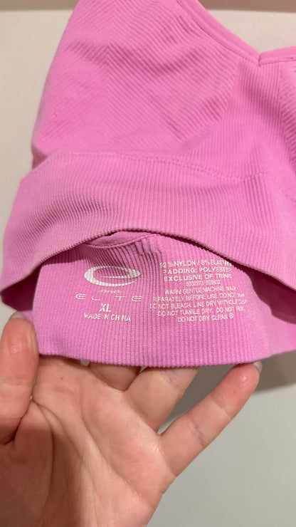 Elite Size XL Ribbed Sports Bra