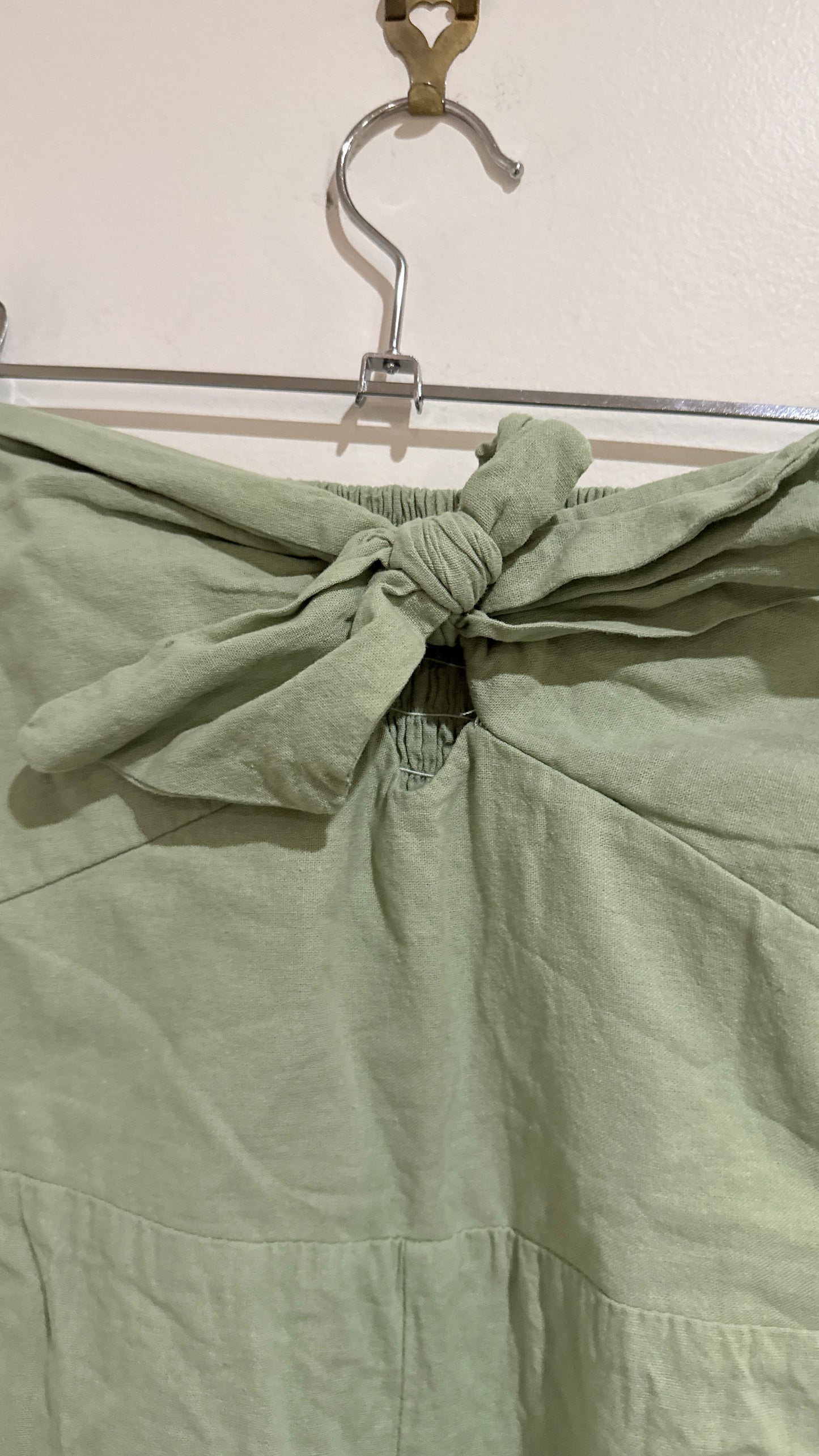 Sage Green Strapless Jumpsuit - 35cm u/arm