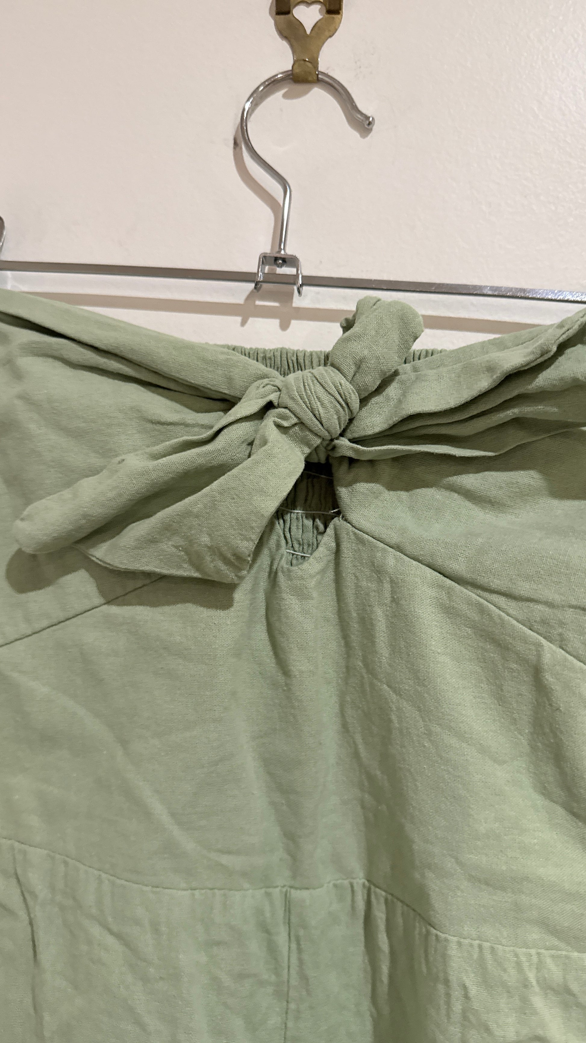 Sage Green Strapless Jumpsuit - 35cm u/arm