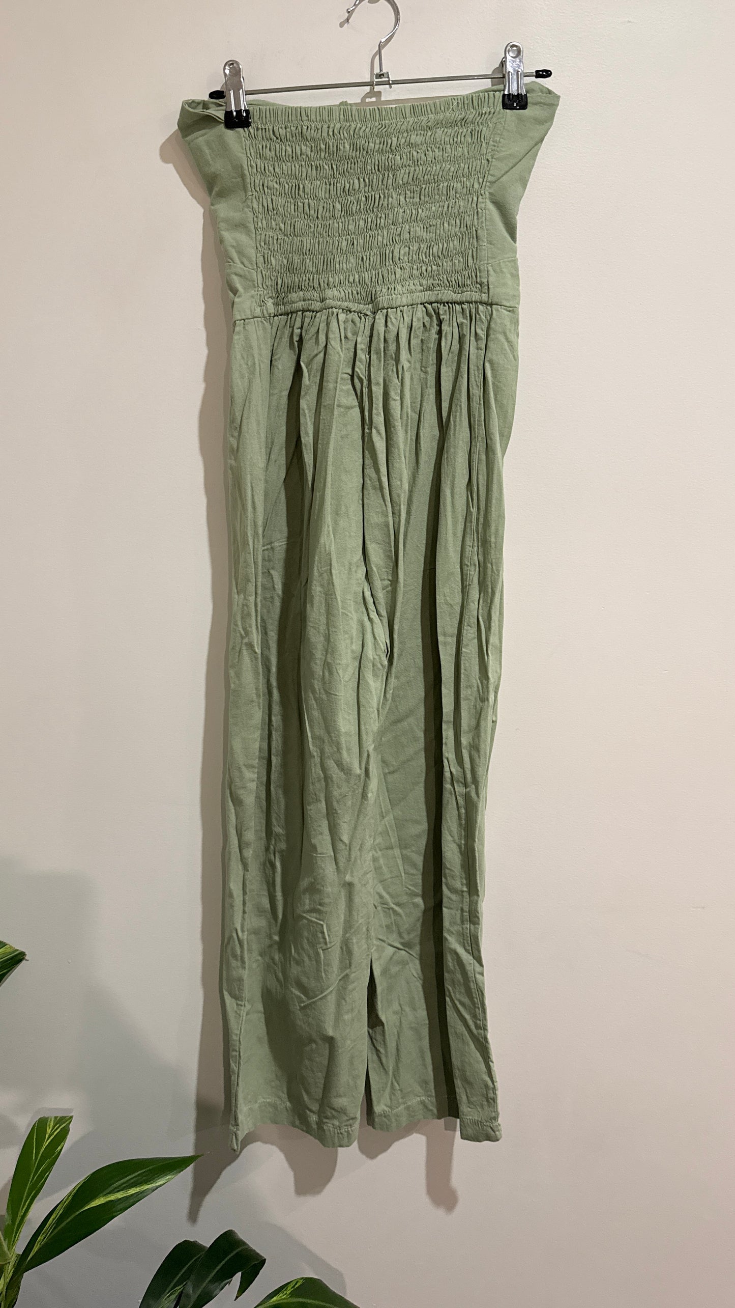 Sage Green Strapless Jumpsuit - 35cm u/arm