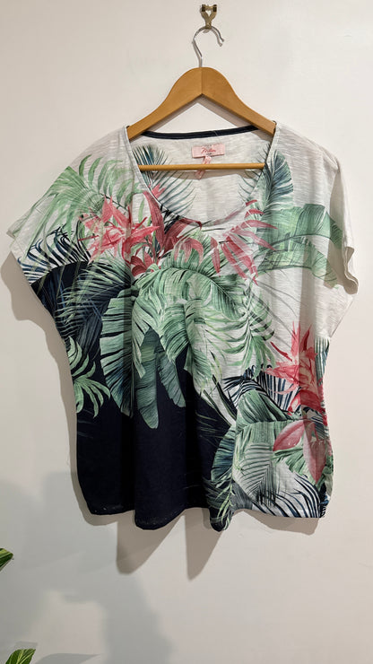 Millers Size 22 Tropical Palm Print Top