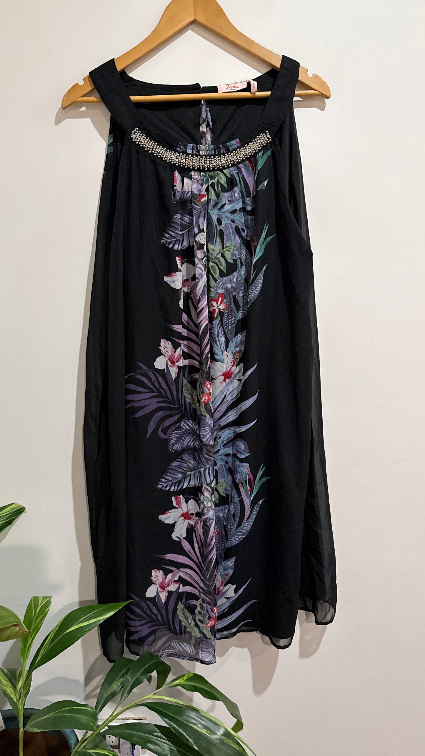 Millers Size 20 Beaded Floral Panel Dress