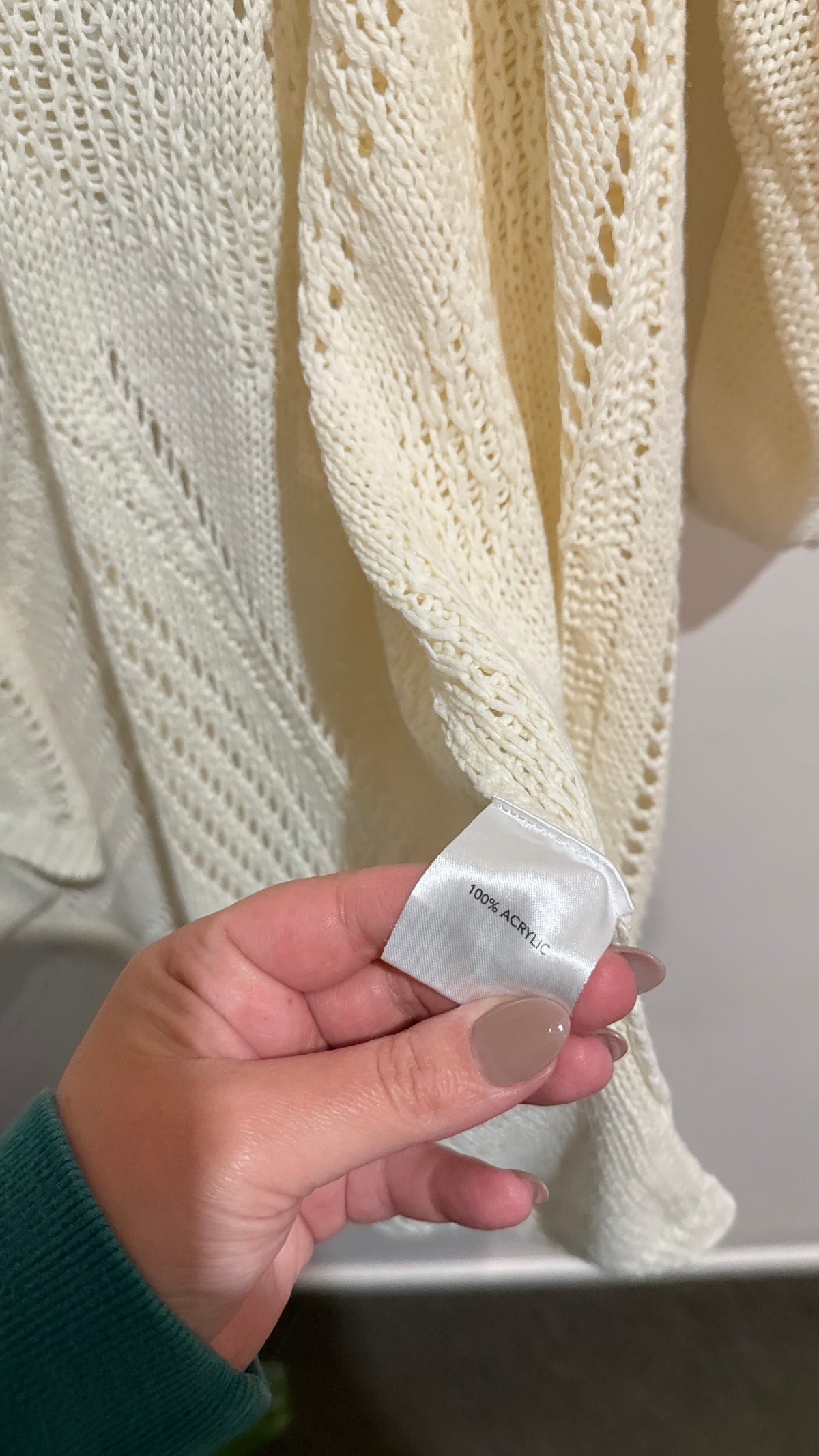 Millers Size L Cream Open Knit Long Cardigan