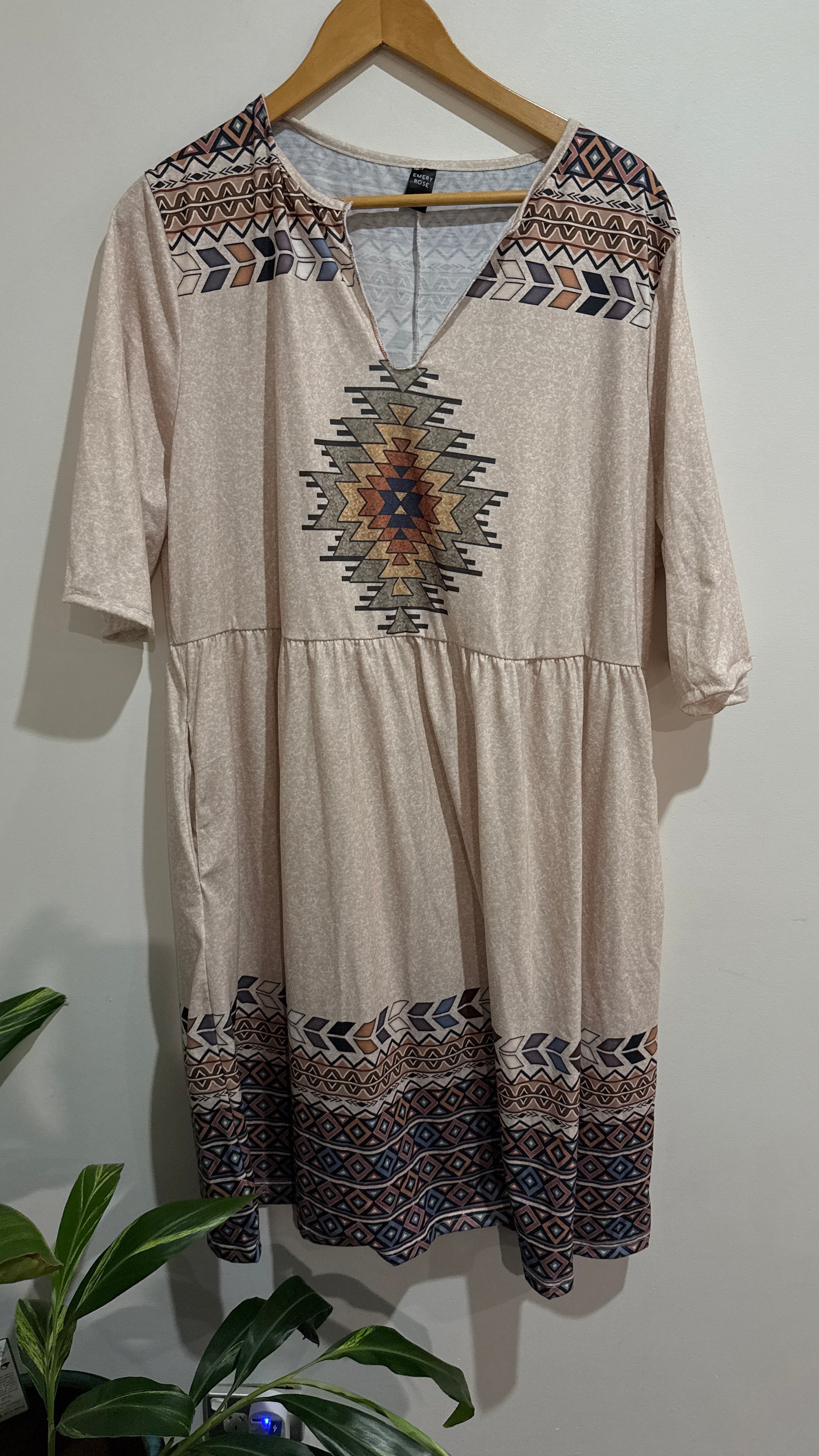 Emery Rose Size 4XL Aztec Print Dress
