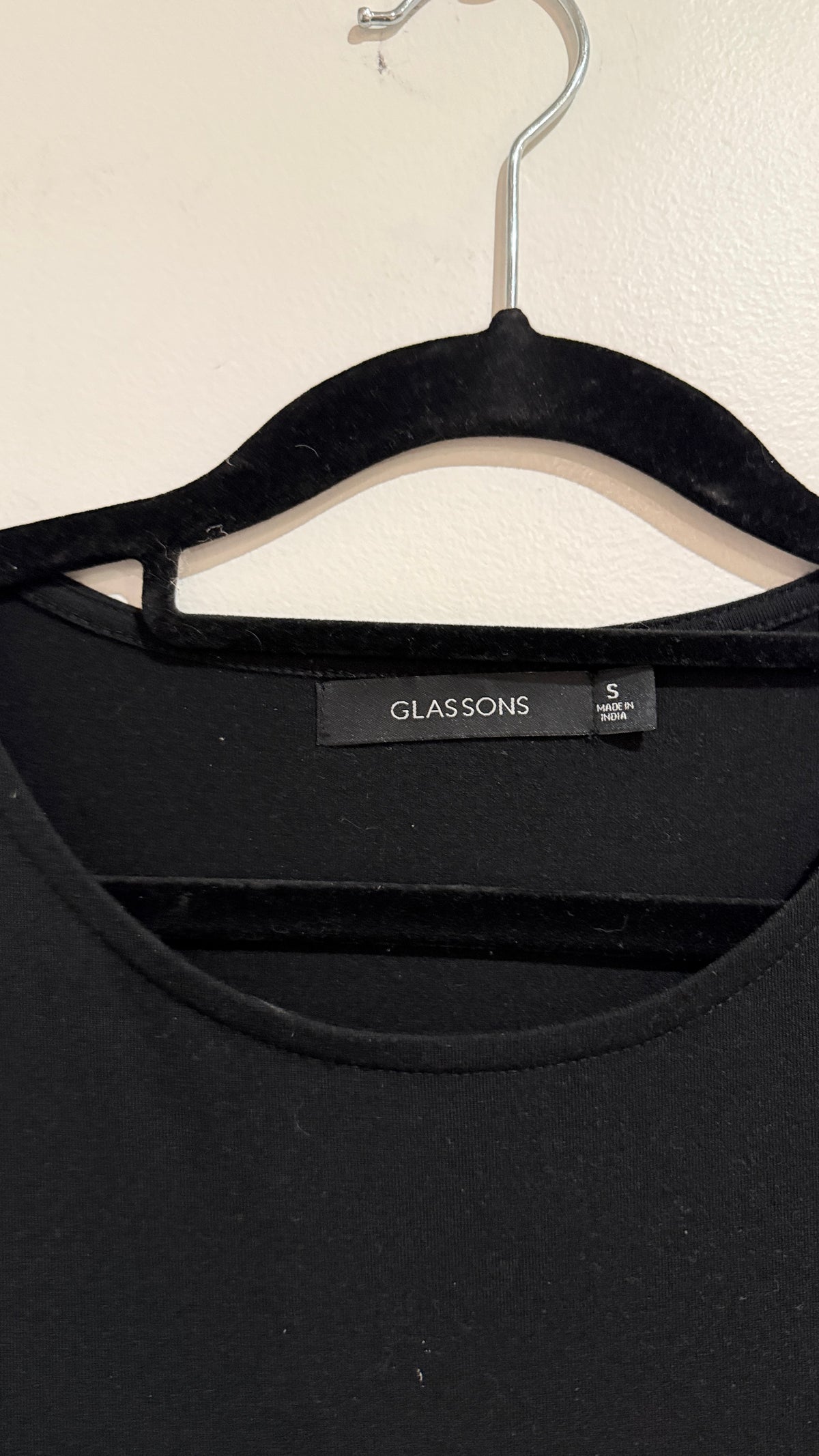 Glassons Size S Black Tiered Long Sleeve Dress