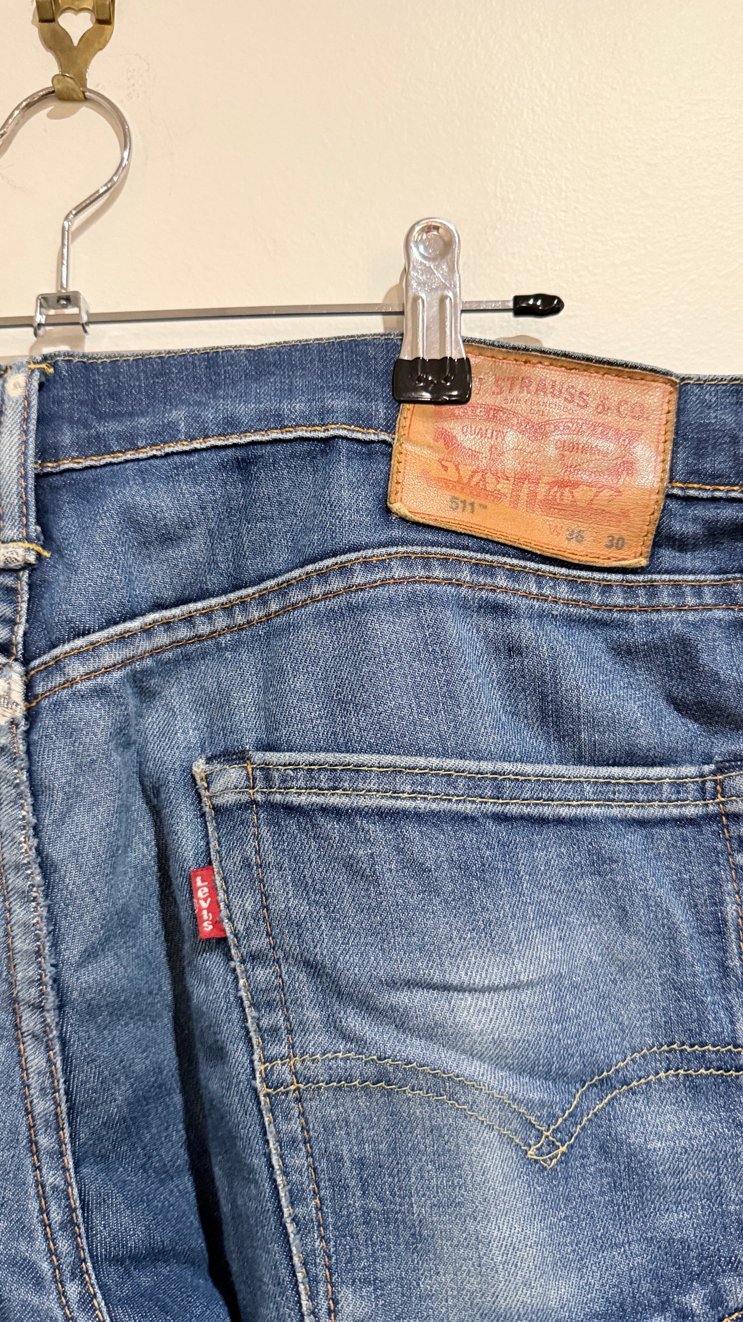 Levi's 511 Size 36 Distressed Cutoff Denim Shorts