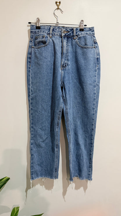 Glassons Size 8 Raw Hem Straight Leg Jeans