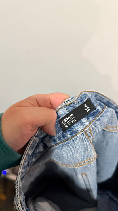 Glassons Size 8 Raw Hem Straight Leg Jeans